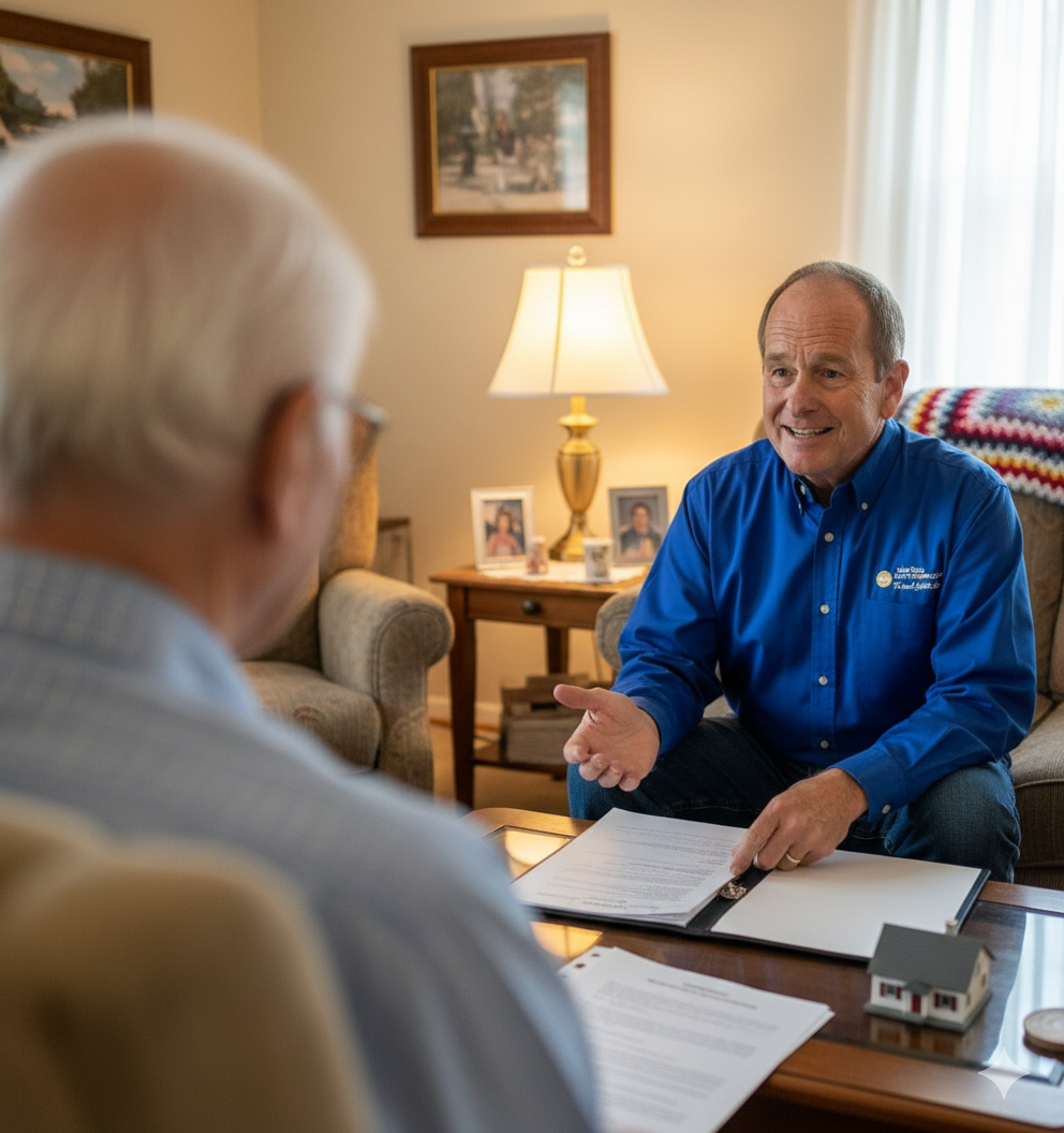 Mark helping a client at home